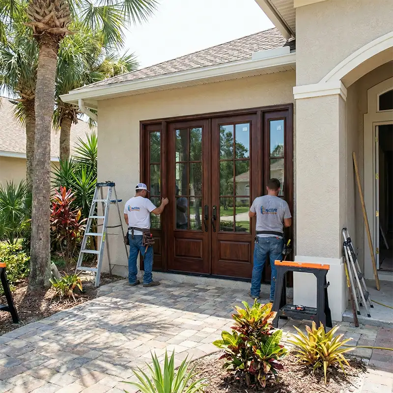 Bright Coastal Interior with French Doors