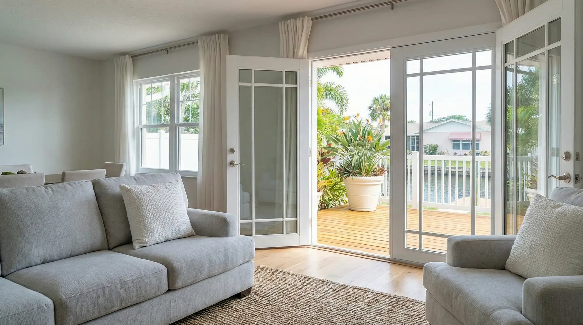 Premium French Doors opening to patio