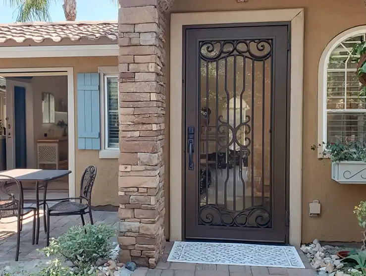 Installed high-security entry door