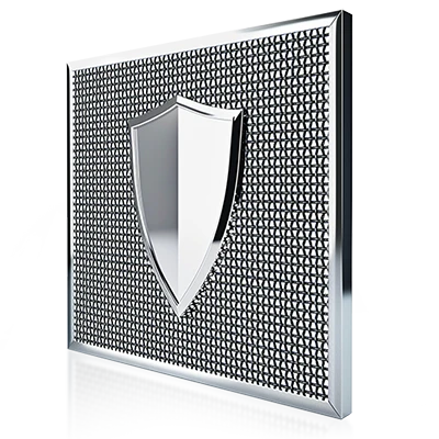 High-strength security screen for storm door.