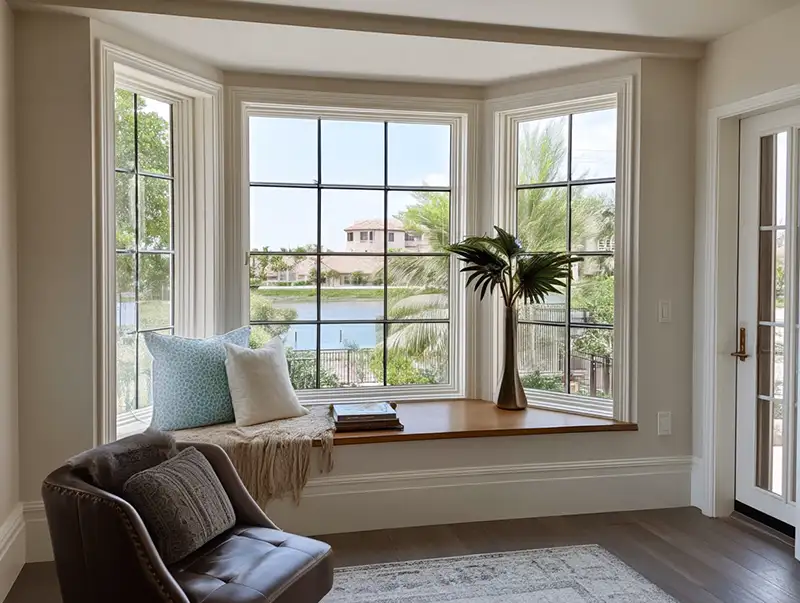 Stunning bay window creating a seating nook